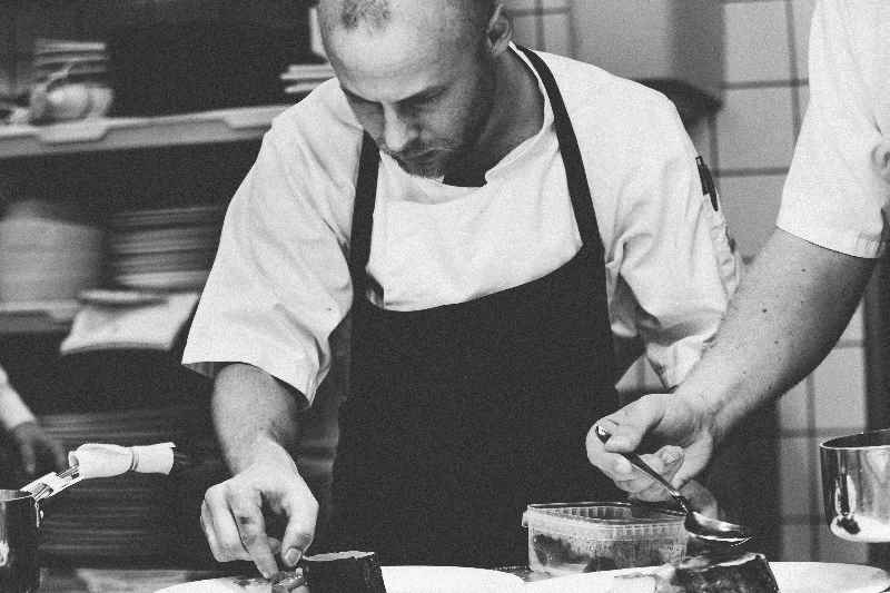 photo of a chef baking